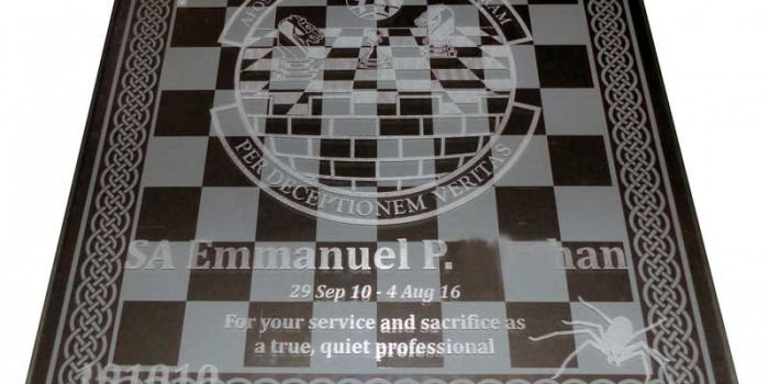Chess Board Glass Engraved