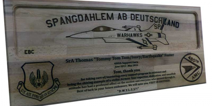 License Plate Plaque Full Engraved Spangdahlem