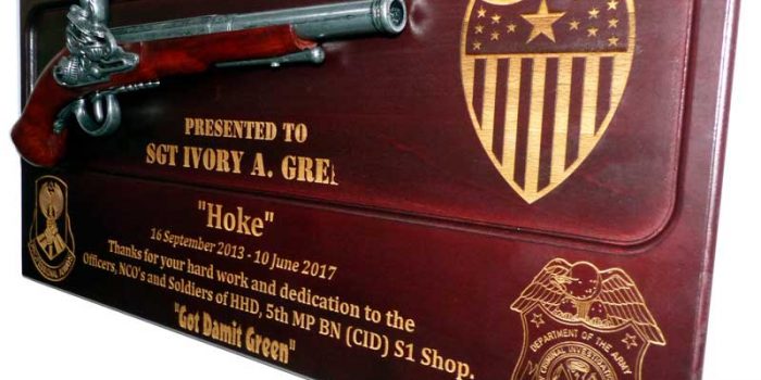 License Plate Pistol Plaque Engraved Engraving