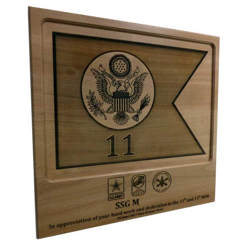 Townboard Plaque Full Engraved US Army Guidon Trophy Center Trophy