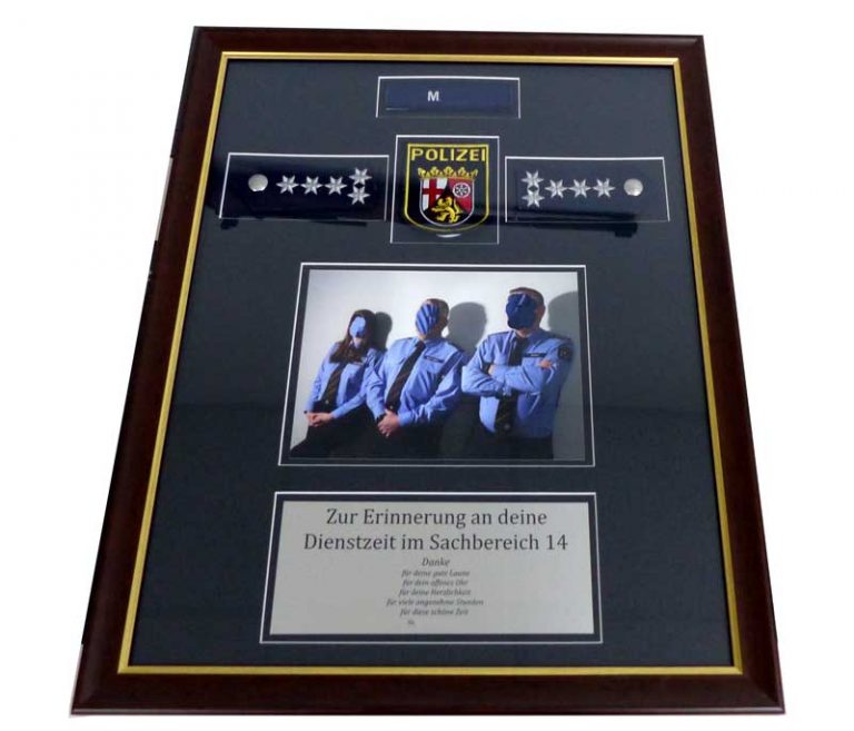 Retirement Frame Abschiedsgeschenk Polizei RLP Trophy Center Sandra
