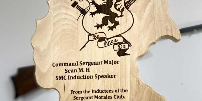Sergeant Morales Club Award Germany Shape | Trophy Center | Sandra Kulbick & J.R. Kulbick | Only in Kaiserslautern | Est. 1952 | Trophy Shop | 2 MILES FROM RAMSTEIN AIR BASE | GO OFF BASE TO THE AWESOME TROPHY CENTER | Engraving Frame Shop Challenge Coins Stamps Embroidery Guidons Awards Plaques Engraved Etched Signs Graveur Gravur Graviert Eingraviert | E4 Mafia Friendly | Stempel Gravuren Pokale Schilder | US Army | US Air Force | USSF Space Force | KMCC | Nato | Bundeswehr | Support Local | Shop Local | Kaiserslautern-Einsiedlerhof underneath Hacienda Mexican Restaurant | No Charge Per Letter | No Charge Per Logo | Stay Safe & Healthy | E-Mail: info@trophy-center.de