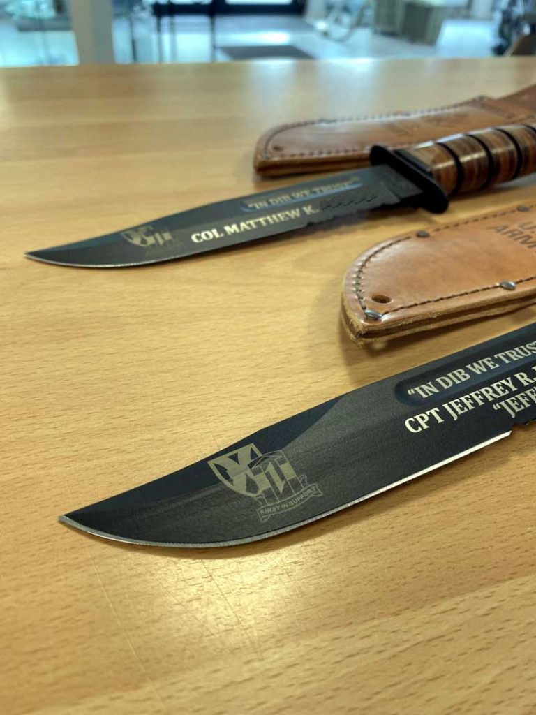 KaBar KaBar Knife Knives Engraved 21st TSC Trophy Center Trophy