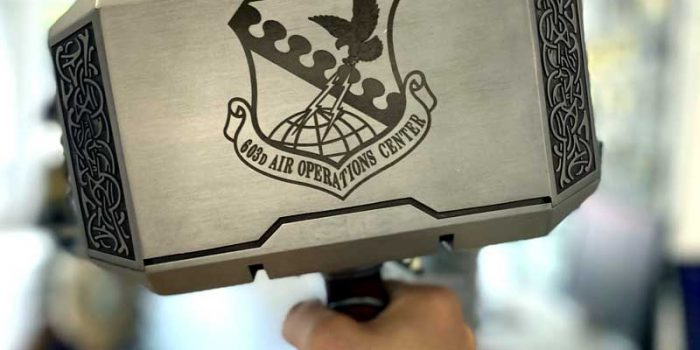 Thor Hammer at its best 603 AOC E9 CMSgt | Trophy Center | Trophy Shop | ONLY in Kaiserslautern-Einsiedlerhof underneath Hacienda Mexican Restaurant | 2 MILES FROM RAMSTEIN AIR BASE | Engraving Challenge Coins Stamps Embroidery Guidons Awards Plaques Engraving Engraver Engraved Etched Signs Graveur Gravur Graviert Eingraviert | Stempel Gravuren Pokale Schilder | USAREUR-AF | USAFE  | Nato | Bundeswehr |  Sandra Kulbick & J.R. Kulbick  |  WE ARE NOT AFFILIATED WITH ANY STORES ON BASE  |  ONLY in K-TOWN  |  E-Mail: info@trophy-center.de