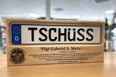 License Plate Plaque 52 HCOS Spangdahlem 2 Sided Engraved