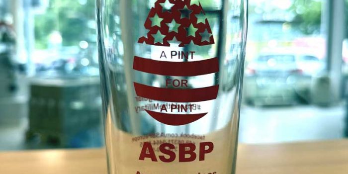 ASBP Armed Services Blood Program A Pint for a Pint printed Glass by Trophy Center Kulbick | Trophy Shop | ONLY in Kaiserslautern-Einsiedlerhof underneath Hacienda Mexican Restaurant | 2 MILES FROM RAMSTEIN AIR BASE | Engraving Custom Made Coin Challenge Coins Stamps Embroidery Guidons Awards Plaques Trophies Engraving Engraver Engraved Etched Signs Graveur Gravur | Stempel Gravuren Pokale Schilder | USAREUR-AF | USAFE  AFAFRICA | Nato | Bundeswehr | Sandra Kulbick & J.R. Kulbick | WE ARE NOT AFFILIATED WITH ANY STORES ON BASE | ONLY in K-TOWN | We Are Awesome | E-Mail: info@trophy-center.de