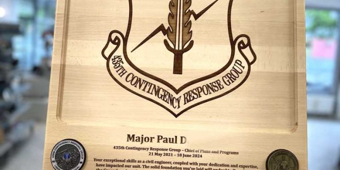 Large Plaque Award 435th CRG 435th Contingency Response Group Crest Logo Emblem Seal by Trophy Center KL  Mr. & Mrs. Kulbick  | Trophy Shop | Engraving Shop | ONLY in Kaiserslautern-Einsiedlerhof underneath Hacienda Mexican Restaurant | 2 MILES FROM RAMSTEIN AIR BASE | Going Away Gifts | PCS Awards | Engraved Etched Custom Made Coin Challenge Coins Stamps Guidons Awards Plaques USAREUR-AF | USAFE  AFAFRICA | EUCOM | AFRICOM | MARFOREUR | GPC Card Accepted | 889 Document available | WE ARE NOT AFFILIATED WITH ANY STORES ON BASE OR SOMEWHERE ELSE |  ONLY in K-TOWN  | We Are Awesome | E-Mail: info@trophy-center.de