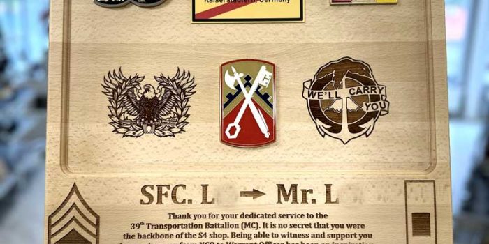 Town Board Warrant Edition E7 to WO1 39th Transportation Battalion MC 16th STB by Trophy Center KL  Mr. & Mrs. Kulbick  | Trophy Shop | Engraving Shop | ONLY in Kaiserslautern-Einsiedlerhof underneath Hacienda Mexican Restaurant | 2 MILES FROM RAMSTEIN AIR BASE | Going Away Gifts | PCS Awards | Engraved Etched Custom Made Coin Challenge Coins Stamps Guidons Awards Plaques USAREUR-AF | USAFE  AFAFRICA | EUCOM | AFRICOM | MARFOREUR | GPC Card Accepted | 889 Document available | WE ARE NOT AFFILIATED WITH ANY STORES ON BASE OR SOMEWHERE ELSE |  ONLY in K-TOWN  | We Are Awesome | E-Mail: info@trophy-center.de