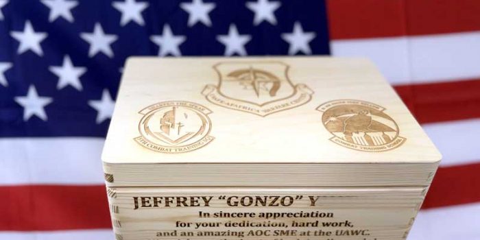 Customer Own wooden box engraved UAWC WPC Combat Training School by Trophy Center KL  Mr. & Mrs. Kulbick  | Trophy Shop | Engraving Shop | ONLY in Kaiserslautern-Einsiedlerhof underneath Hacienda Mexican Restaurant | 2 MILES FROM RAMSTEIN AIR BASE | Going Away Gifts | PCS Awards | Engraved Etched Custom Made Coin Challenge Coins Stamps Guidons Awards Plaques USAREUR-AF | USAFE  AFAFRICA | EUCOM | AFRICOM | MARFOREUR | GPC Card Accepted | 889 Document available | WE ARE NOT AFFILIATED WITH ANY STORES ON BASE OR SOMEWHERE ELSE |  ONLY in K-TOWN  | We Are Awesome | E-Mail: info@trophy-center.de