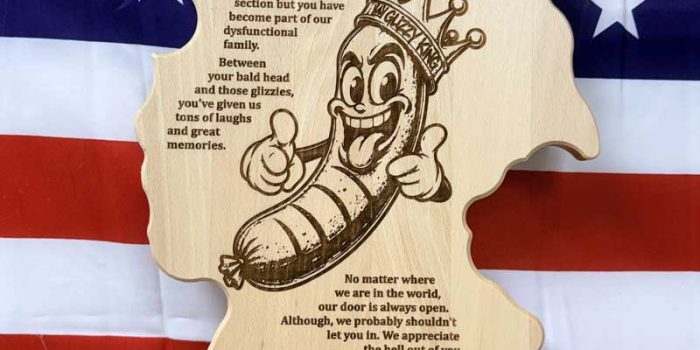 Glizzy King Hot Dog Wiener Sausage Plaque by Trophy Center KL  Mr. & Mrs. Kulbick  | Trophy Shop | Engraving Shop | ONLY in Kaiserslautern-Einsiedlerhof underneath Hacienda Mexican Restaurant | 2 MILES FROM RAMSTEIN AIR BASE | Going Away Gifts | PCS Awards | Military Supply Store | We can order everthing for you | Engraved Etched Engravin Etching Trophies Custom Made Coin Challenge Coins Patches Stamps Guidons Awards Plaques USAREUR-AF | USAFE  AFAFRICA | AFRICOM | USMC | Special Forces Friendly | GPC Card Accepted | 889 Document available | WE ARE NOT AFFILIATED WITH ANY STORES ON BASE OR SOMEWHERE ELSE |  ONLY in K-TOWN  | We Are Awesome | Fast turnaround | E-Mail: info@trophy-center.de