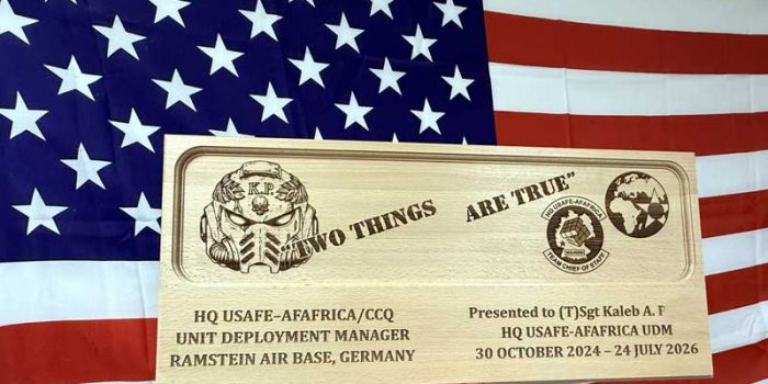 HQ USAFE-AfAfrica UDM CCQ Team Chief of Staff Plaque by Trophy Center KL  Mr. & Mrs. Kulbick  | Trophy Shop | Engraving Shop | ONLY in Kaiserslautern-Einsiedlerhof underneath Hacienda Mexican Restaurant | 2 MILES FROM RAMSTEIN AIR BASE | Going Away Gifts | PCS Awards | Military Supply Store | We can order everthing for you | Engraved Etched Engravin Etching Trophies Custom Made Coin Challenge Coins Patches Stamps Guidons Awards Plaques USAREUR-AF | USAFE  AFAFRICA | AFRICOM | USMC | Special Forces Friendly | GPC Card Accepted | 889 Document available | WE ARE NOT AFFILIATED WITH ANY STORES ON BASE OR SOMEWHERE ELSE |  ONLY in K-TOWN  | We Are Awesome | Fast turnaround | E-Mail: info@trophy-center.de